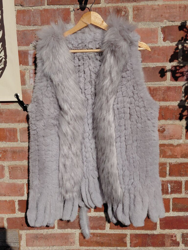 Sioni Gray Faux Fur Vest