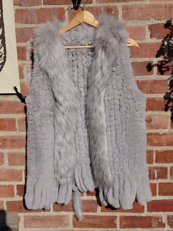 Sioni Gray Faux Fur Vest