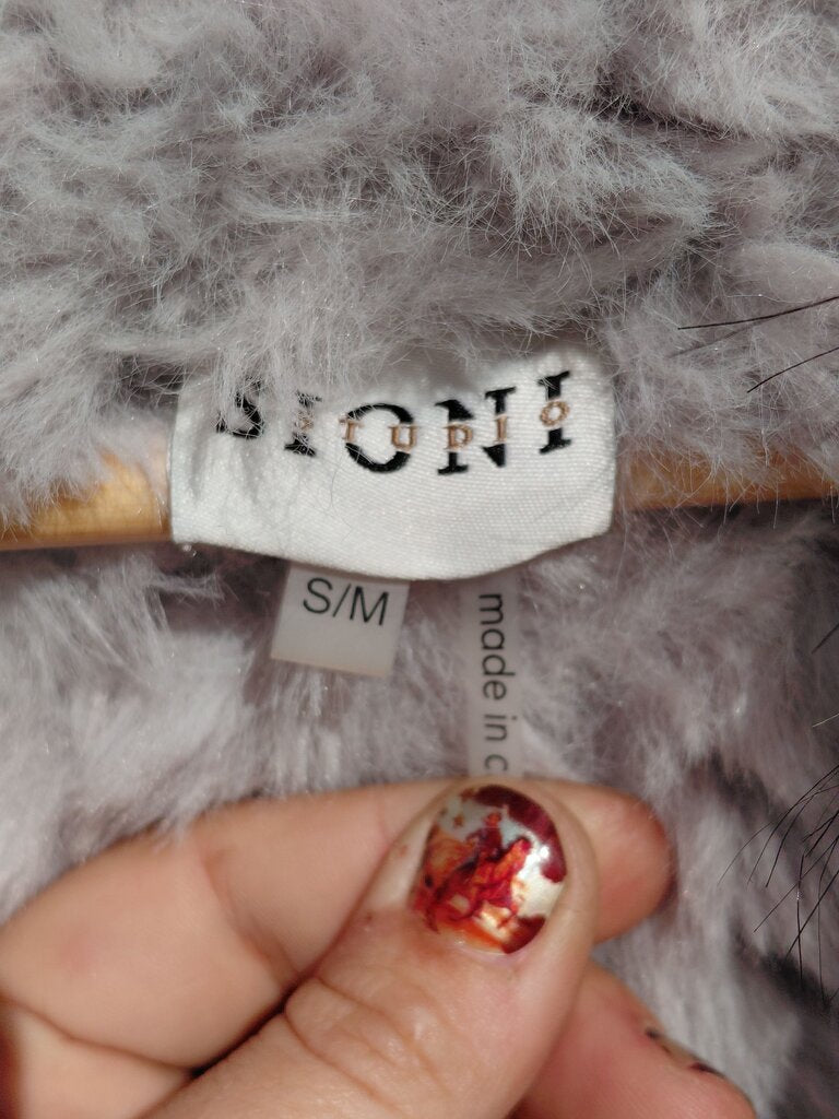 Sioni Gray Faux Fur Vest