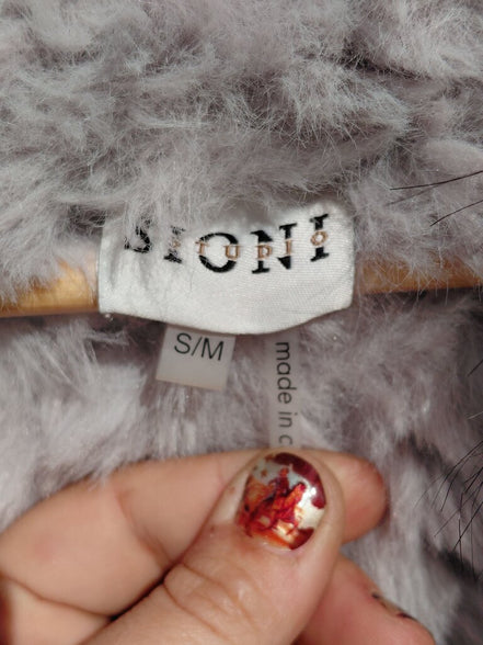 Sioni Gray Faux Fur Vest
