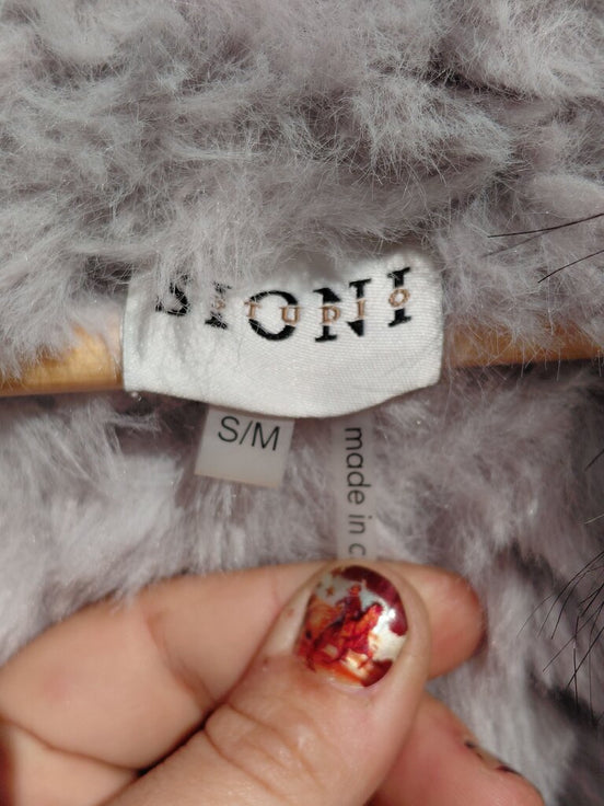 Sioni Gray Faux Fur Vest