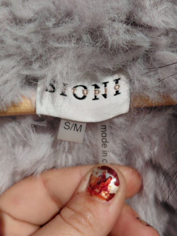 Sioni Gray Faux Fur Vest