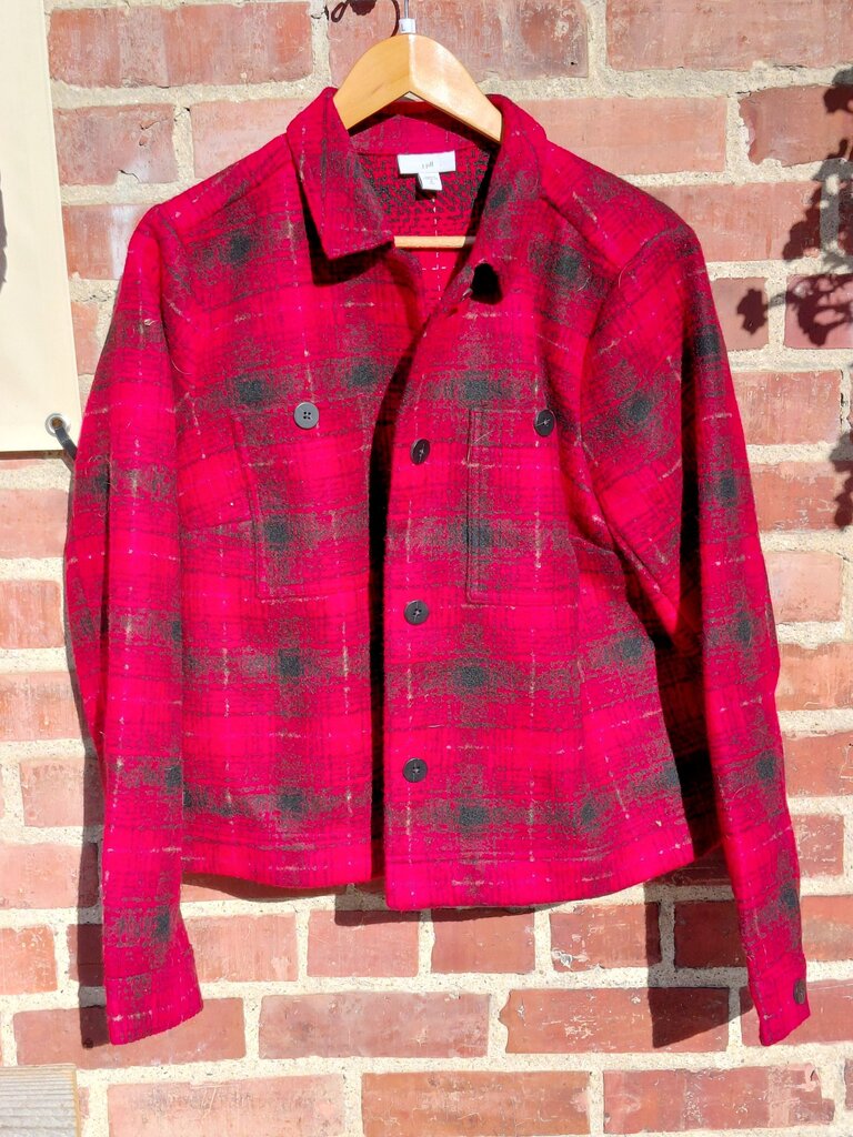 J. Jill Women's Tall Red Plaid Jacket