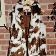 Scully Faux Fur Cow Print Vest