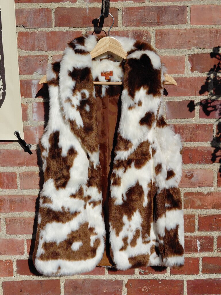 Scully Faux Fur Cow Print Vest