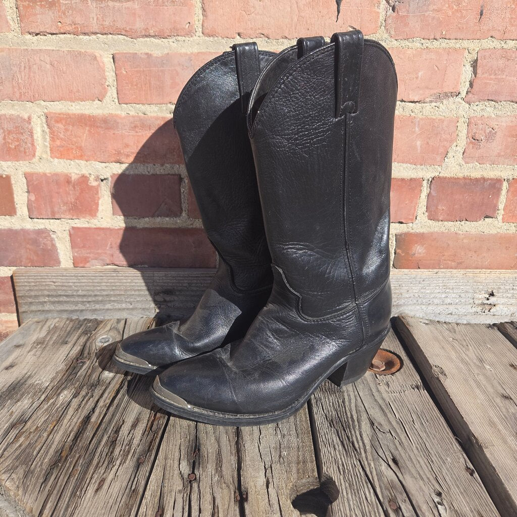 Oil Resistant Black Cowboy Boots