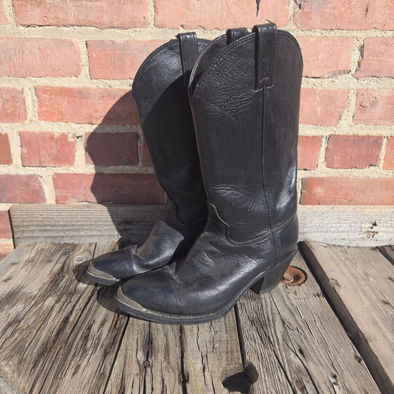 Oil Resistant Black Cowboy Boots