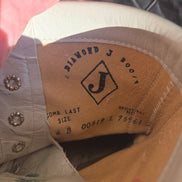 Vintage Diamond J White Cowboy Boots