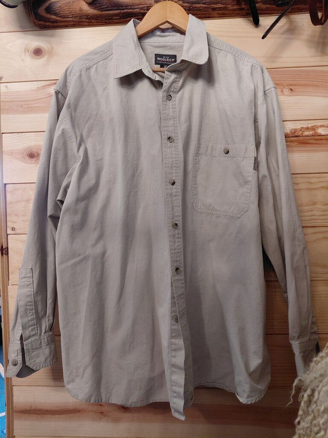 Woolrich Men's 2XL Light Gray Button-Up Shirt