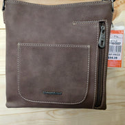 Montana West Brown Crossbody Purse with Floral Design