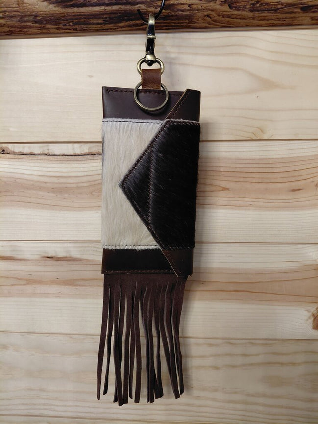 Cowhide Pattern Keychain Holder