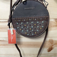 Montana West Round Crossbody Bag with Studs