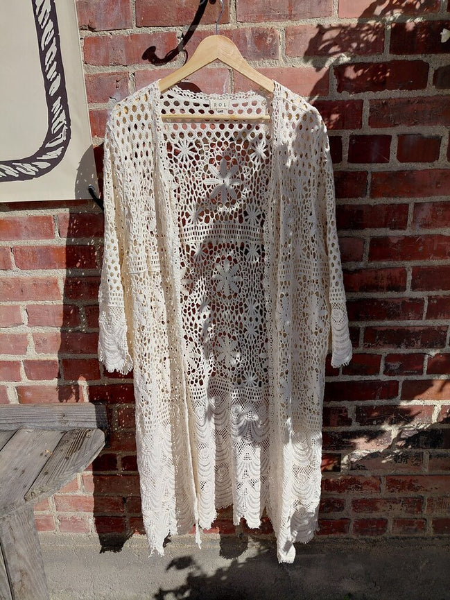 POL Lace Kimono Cardigan
