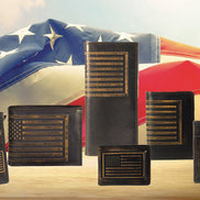 American Flag Burnished Leather Secretary Wallet