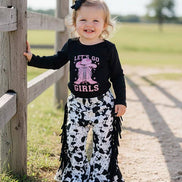 Western cowgirl romper & cow pant baby boutique set 2601096M