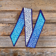 Blue and White Western Skinny Mini Wild Rag Scarf / Cowgirl Necktie #TW104