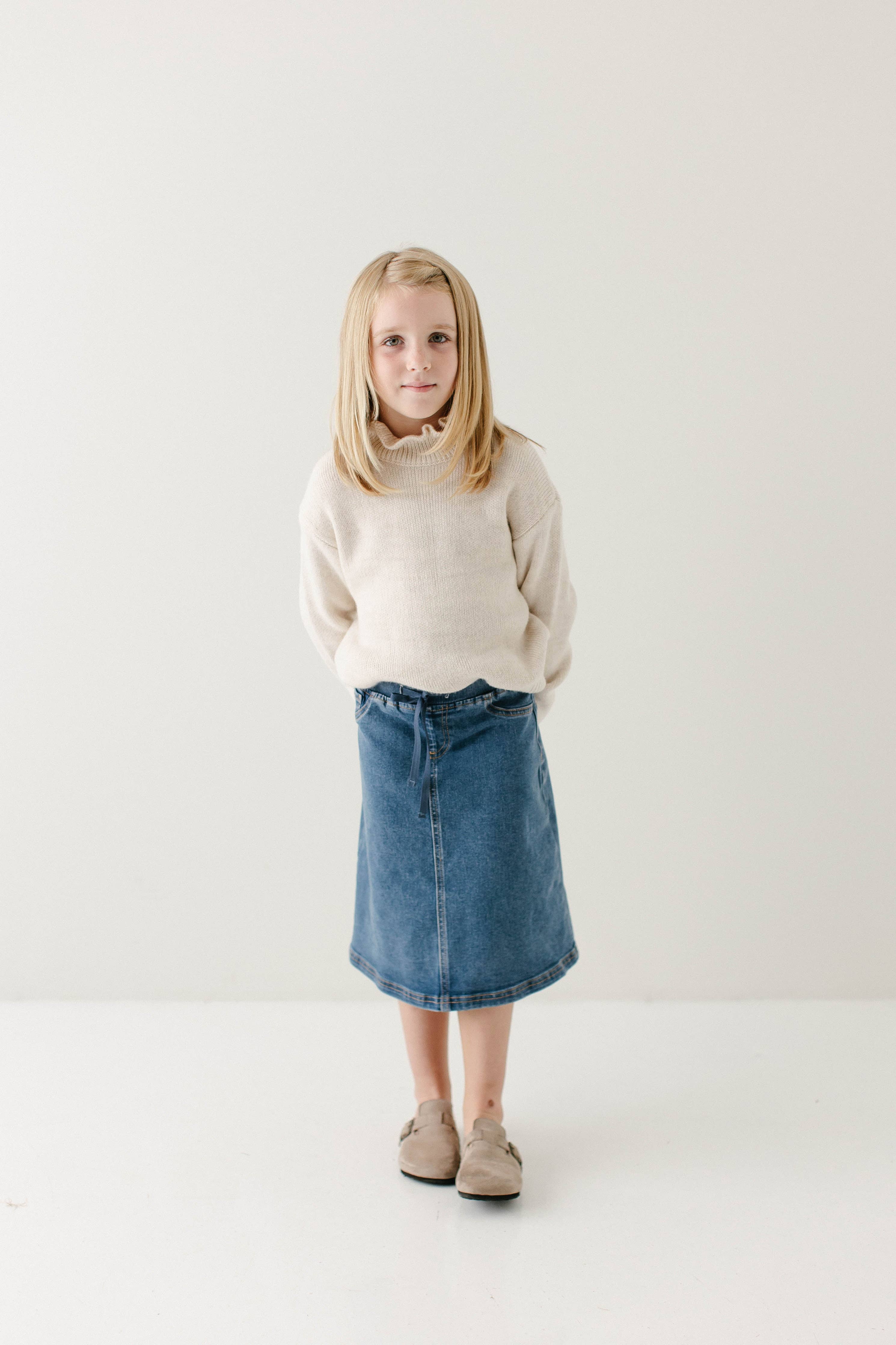 Ava Girl Denim Skirt in Medium Wash