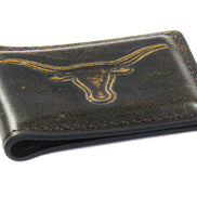 Texas Longhorns Burnished Leather Money Clip