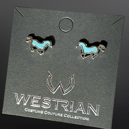 Farm Animal Faux Turquoise Earrings Cow Horse Pig Goat