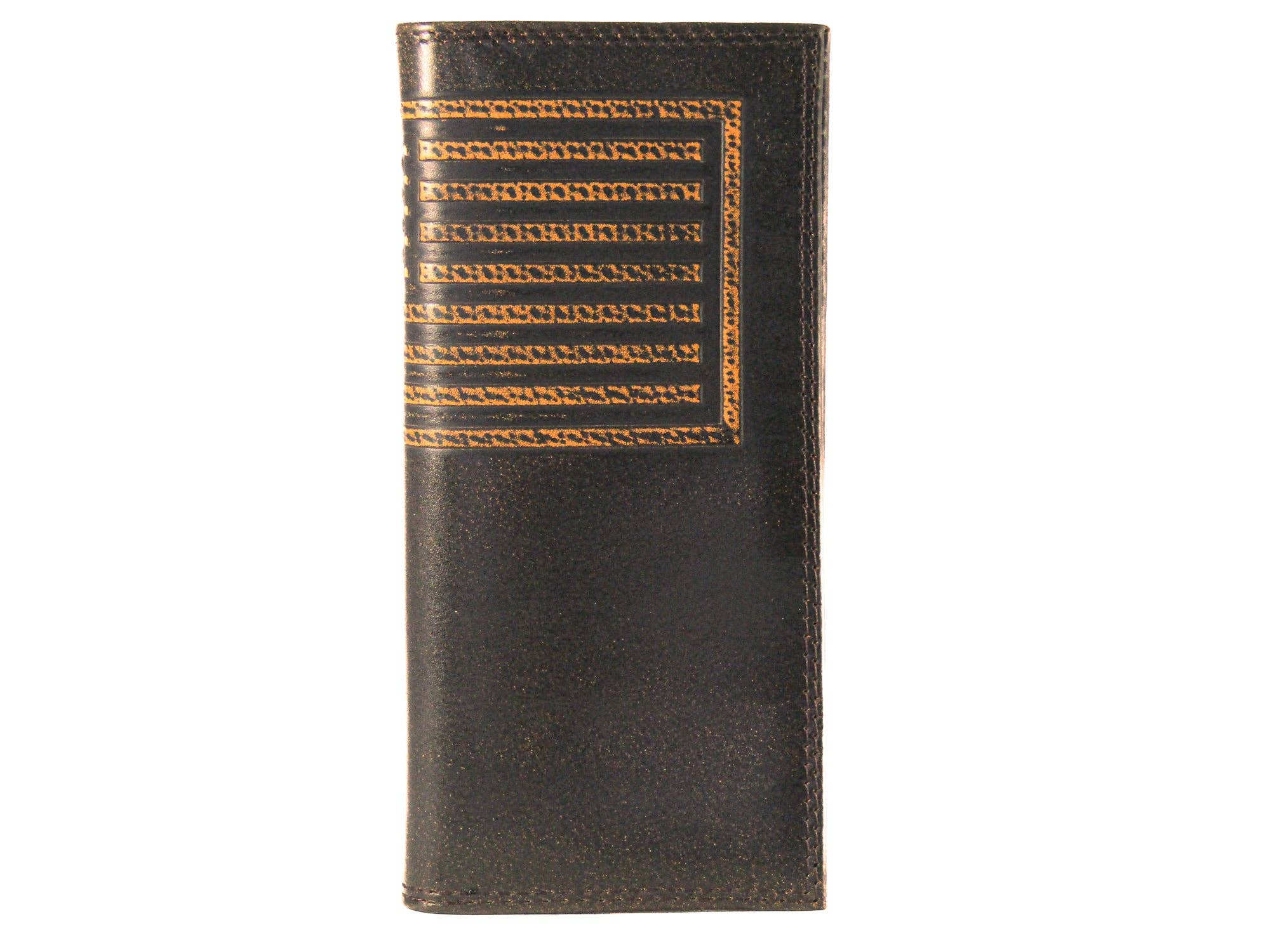 American Flag Burnished Leather Secretary Wallet