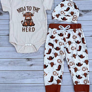 Western NEW TO THE HERD 3pc baby boutique set 2601089M