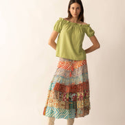 Cassandra Patchwork Dress in Multicolor