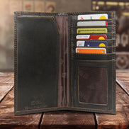 Shotshell Burnished Leather Secretary Wallet