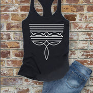Western Boot Stitch, Women Fitted Racerback Tank Top
