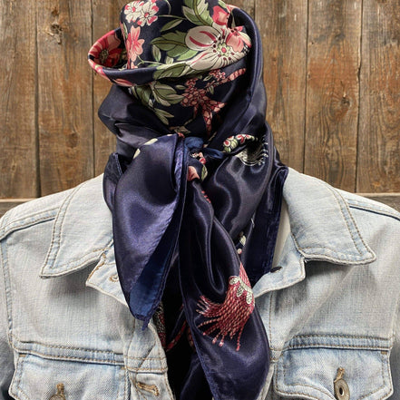 35X35" Rose Buds & Tassels Wild Rag/Scarf WR51
