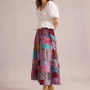 Love's Patchwork Skirt In Multicolor