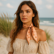 Pink and Tan Western Skinny Mini Wild Rag Scarf / Cowgirl Necktie #TW136