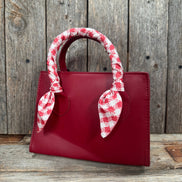 Red and White Western Skinny Mini Wild Rag Scarf / Cowgirl Necktie #TW124