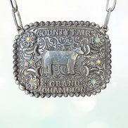 WESTERN COUNTY FAIR GRAND CHAMPION  PLATE BULKY CHAIN STATEMENT NECKLACE