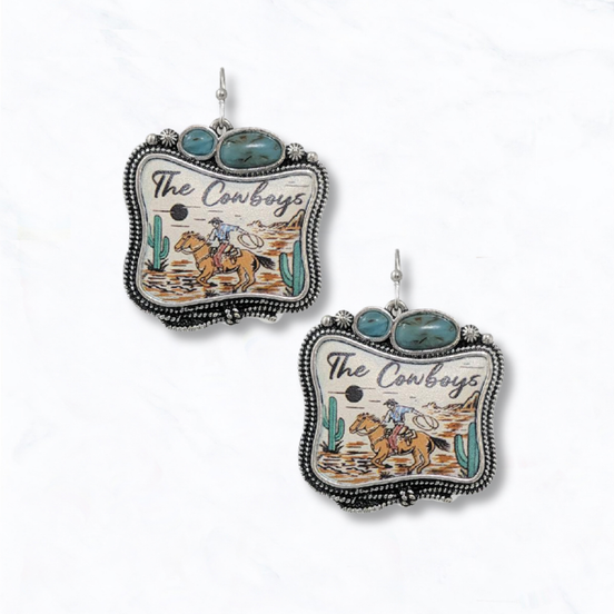 "The Cowboys" Western Picture Drop Earrings