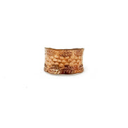 Handcrafted Copper Leaf Border Ring