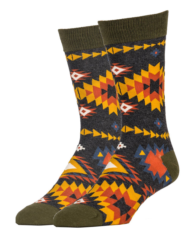 Chamomile Twist | Men's Premium Cotton Crew Dress Socks