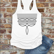 Western Boot Stitch, Women Fitted Racerback Tank Top