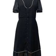 TH2409 PEARL SNAP SOLID BLACK DRESS (7 PIECE)
