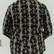 Black Aztec Jacquard Woven Long Sleeve Western Shirt