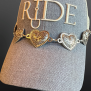Trucker Hat Chain for Baseball Cap - Western Tooled Hearts
