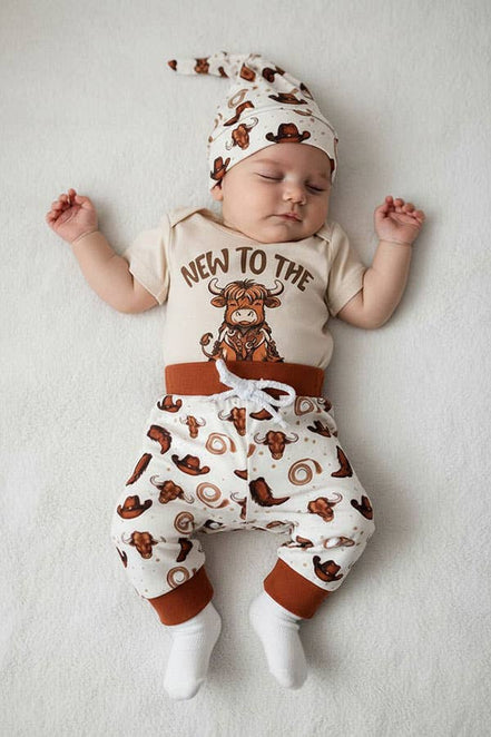 Western NEW TO THE HERD 3pc baby boutique set 2601089M