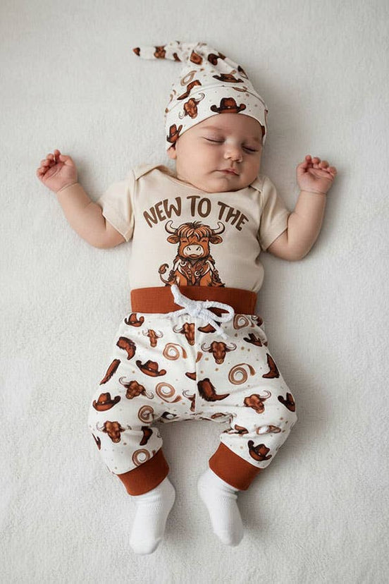 Western NEW TO THE HERD 3pc baby boutique set 2601089M
