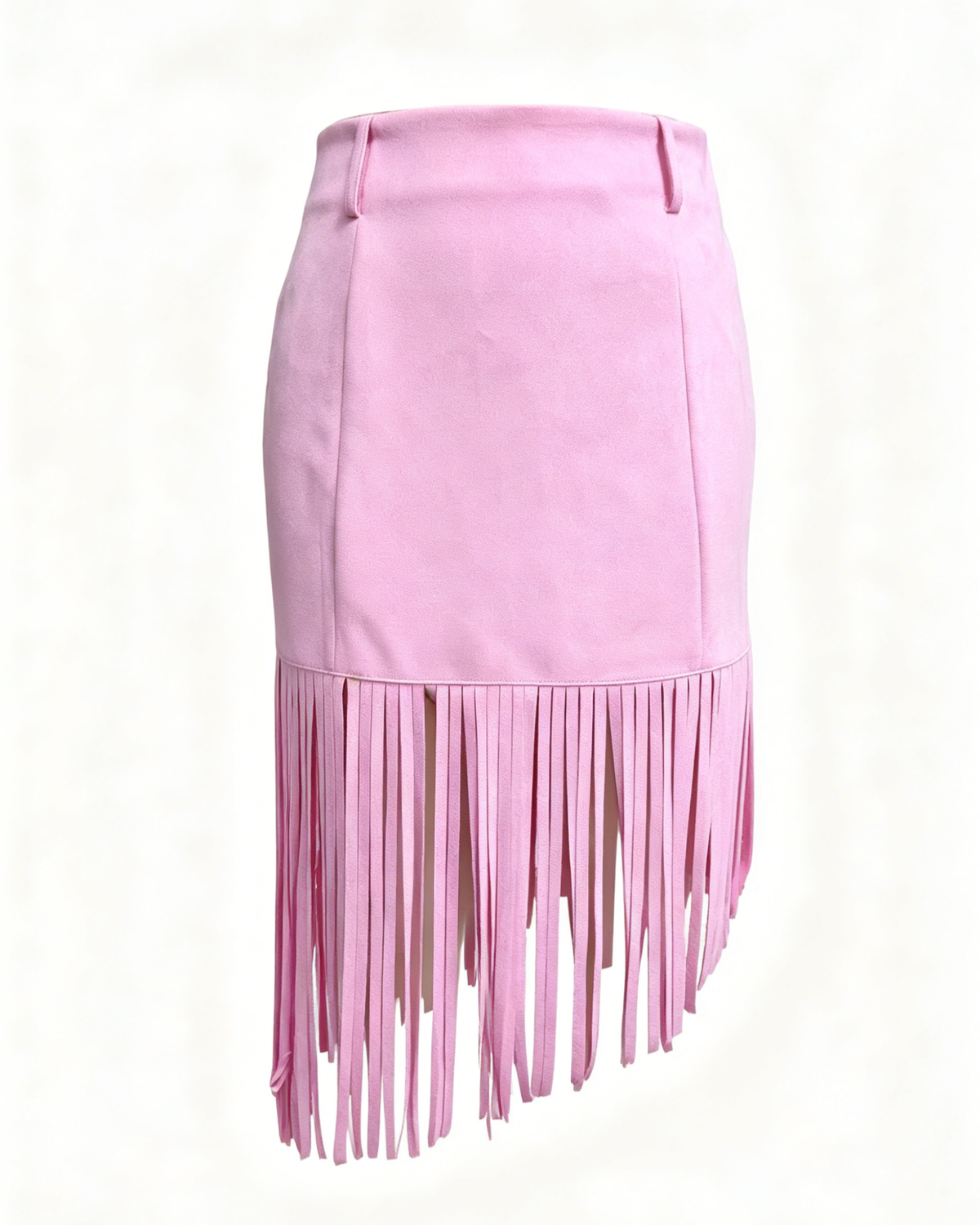 Western Vintage Cowboy Faux Suede Fringe Skirt