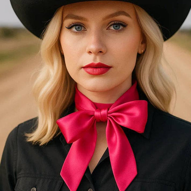 Hot Pink Western Skinny Mini Wild Rag Scarf / Cowgirl Necktie #TW309