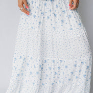 LDC High Waist Tiny Floral Print Boho Maxi Skirt