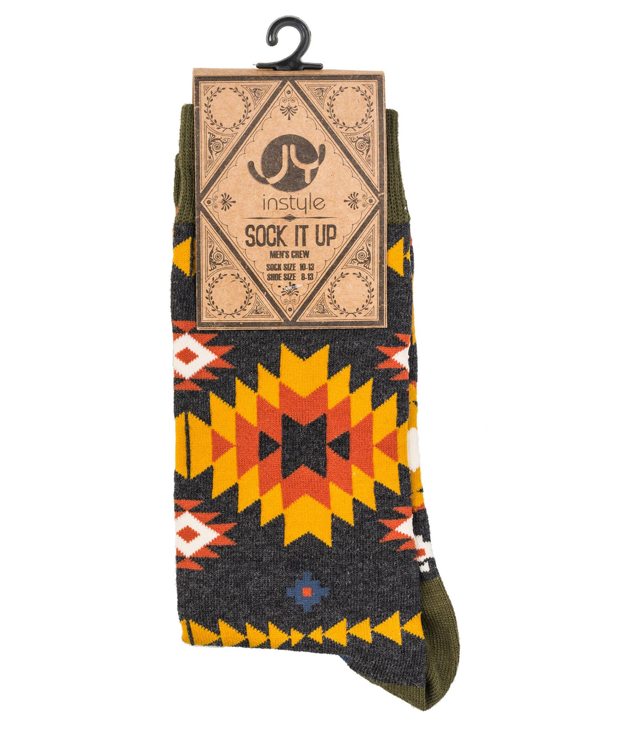 Chamomile Twist | Men's Premium Cotton Crew Dress Socks