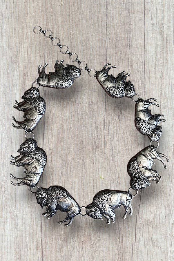 WESTERN BISON LINK METAL CHAIN BELT