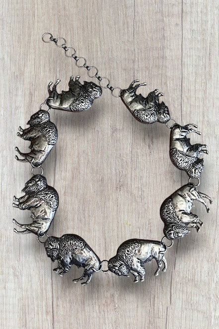 WESTERN BISON LINK METAL CHAIN BELT