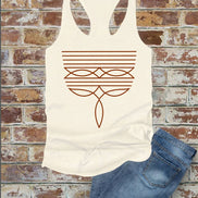 Western Boot Stitch, Women Fitted Racerback Tank Top
