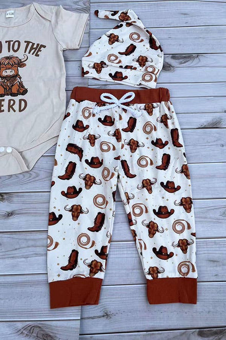 Western NEW TO THE HERD 3pc baby boutique set 2601089M